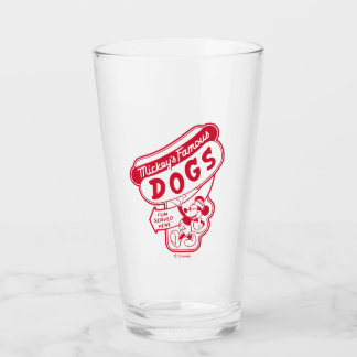 Vintage Mickey Mouse Hot Dog Sign Glass