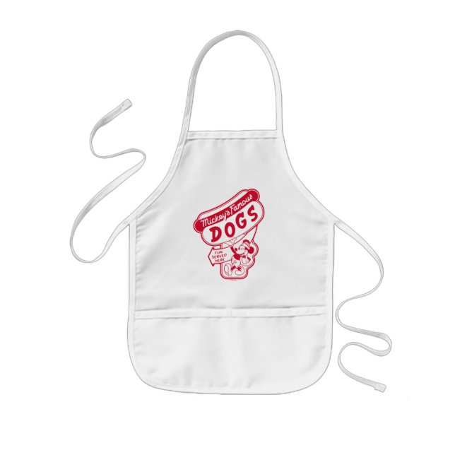Vintage Mickey Mouse Hot Dog Sign Kids' Apron (Front)
