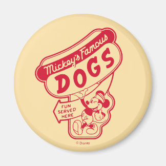 Vintage Mickey Mouse Hot Dog Sign Magnet