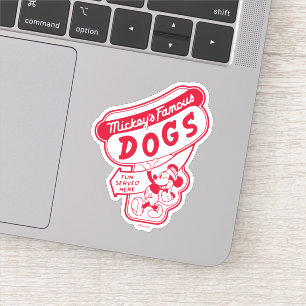 Vintage Mickey Mouse Hot Dog Sign Sticker