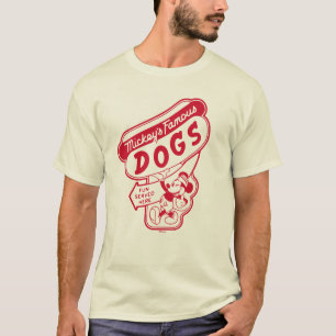 Vintage Mickey Mouse Hot Dog Sign T-Shirt
