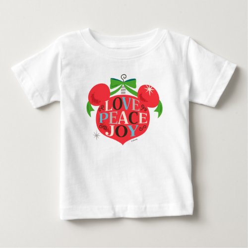 Vintage Mickey Mouse  Love Peace  Joy Baby T_Shirt