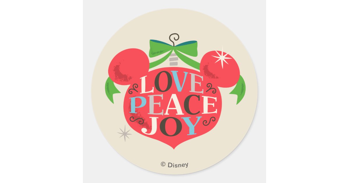 Download Vintage Mickey Mouse | Love, Peace & Joy Classic Round ...