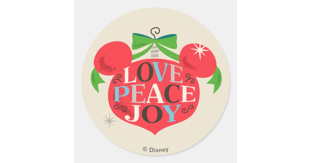 Download Vintage Mickey Mouse | Love, Peace & Joy Classic Round ...