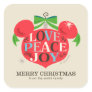 Vintage Mickey Mouse | Love, Peace & Joy - Custom Square Sticker