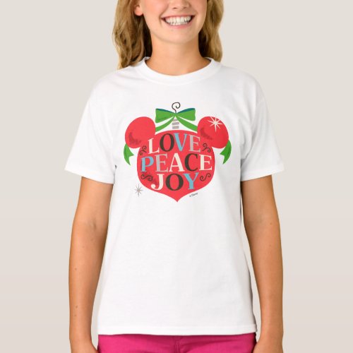 Vintage Mickey Mouse  Love Peace  Joy T_Shirt