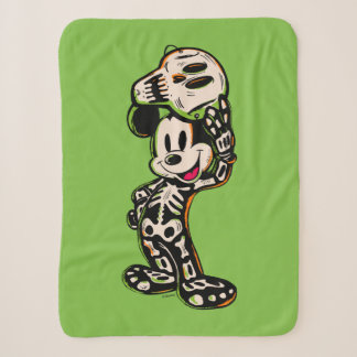 Vintage Mickey Mouse Skeleton Costume Sherpa Blanket