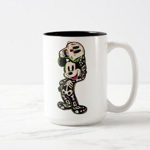 Vintage Mickey Mouse Skeleton Costume Two-Tone Coffee Mug
