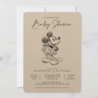 Simple Modern Minnie Mouse Baby Shower Thank You Invitation