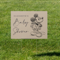Vintage Mickey Mouse Sketch Baby Shower