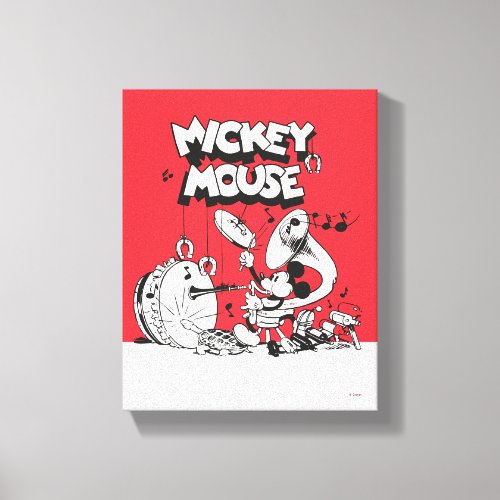 Vintage Mickey Silly Insturments Canvas Print