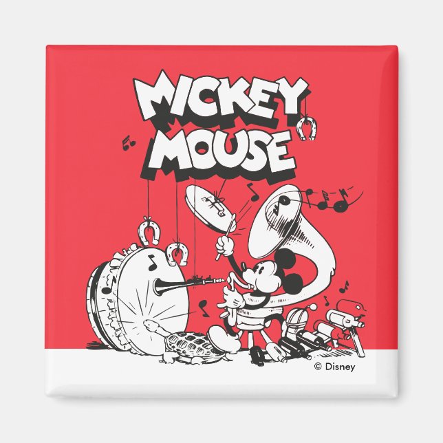 Vintage Mickey Silly Insturments Magnet (Front)