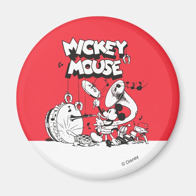 Vintage Mickey Silly Insturments Magnet (Front)