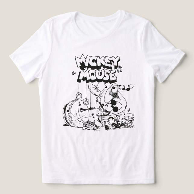 Vintage Mickey Silly Insturments Tri-Blend Shirt (Design Front)
