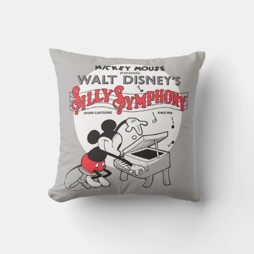 Vintage Mickey Silly Symphony Throw Pillow