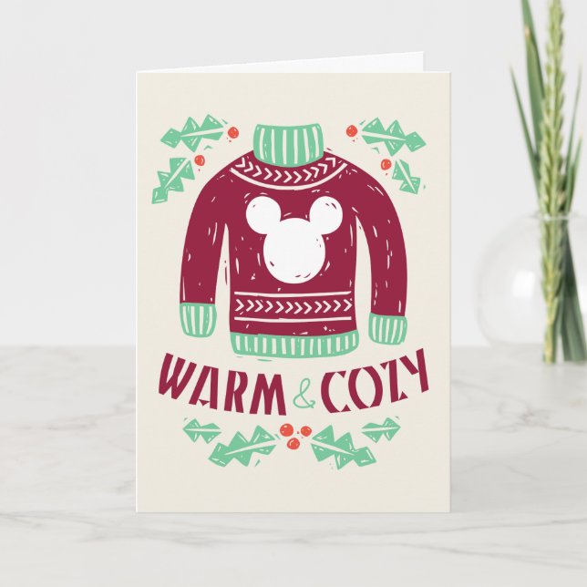 Vintage Mickey | Warm & Cozy Holiday Card (Front)