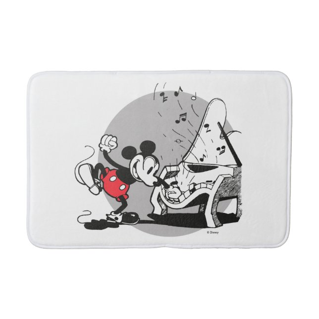 Vintage Mickey WIth Piano Bathroom Mat (Front)