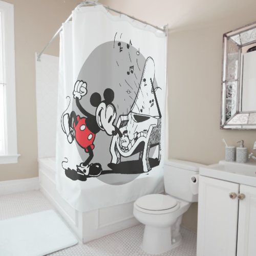Vintage Mickey WIth Piano Shower Curtain