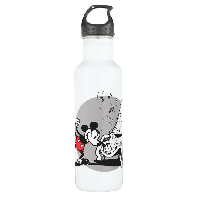 Vintage Mickey WIth Piano Water Bottle (Front)