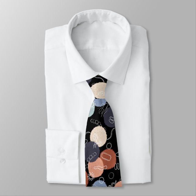 Vintage Microbiology on Black Neck Tie (Tied)