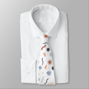Vintage Microbiology - White Outlines on White Neck Tie