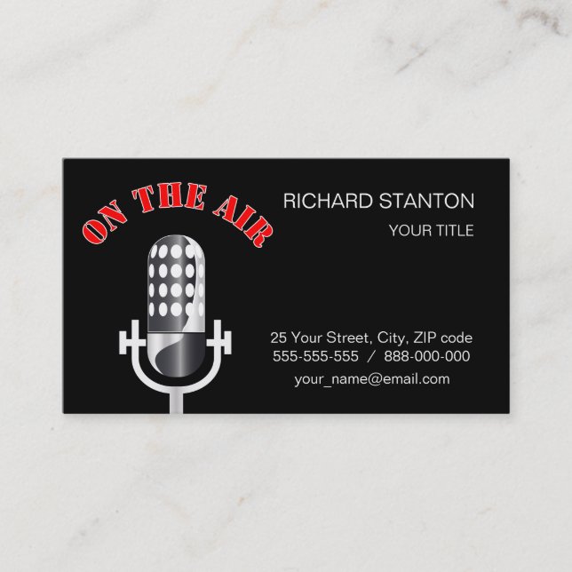 Vintage microphone business card (Front)