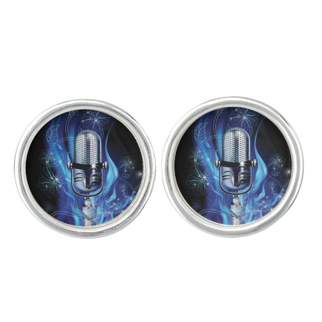 Vintage Microphone Cufflinks (Front)