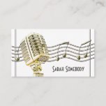 Vintage Microphone Design Business Card at Zazzle