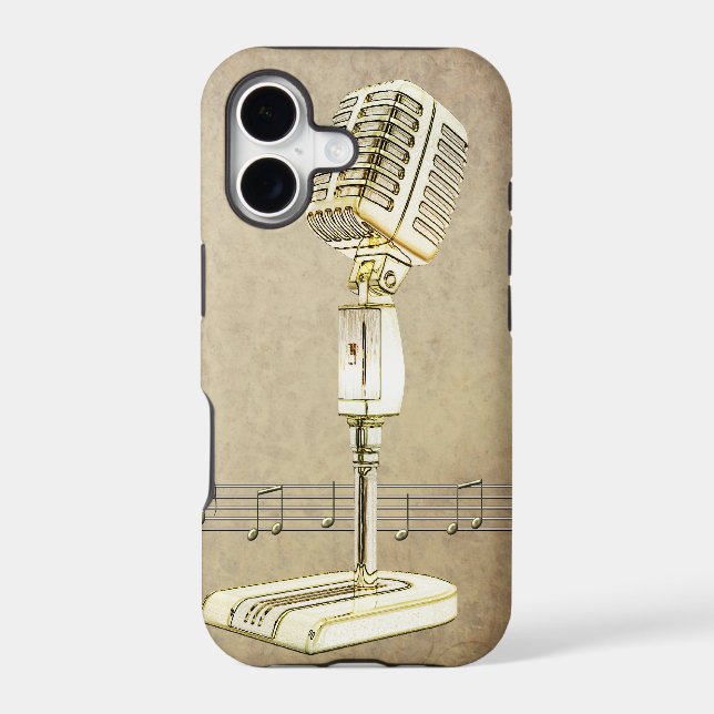 Vintage Microphone Design Iphone Case (Back)