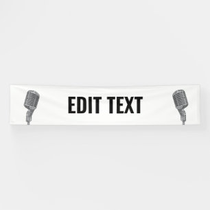 Vintage Microphone Event Stage Custom Banner