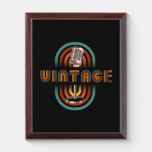 Vintage Microphone Music Singing Award Plaque