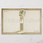 Vintage Microphone Notepaper Stationery at Zazzle