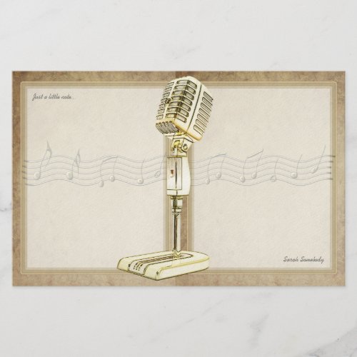 Vintage Microphone Notepaper Stationery