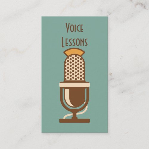 Vintage Microphone Retro Style Business Cards