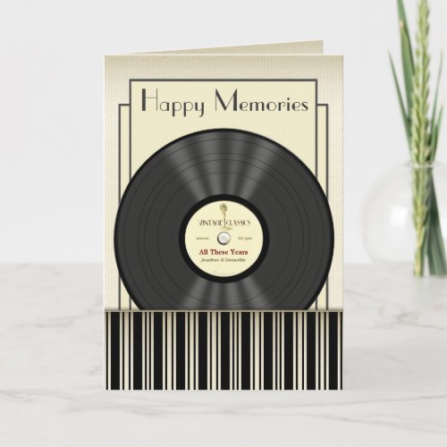 Vintage Microphone Vinyl Record Personalized Cards