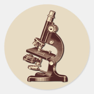 Vintage Microscope Classic Round Sticker