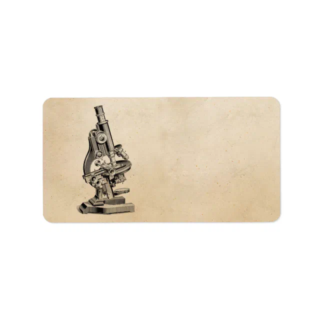 Compound Microscope Sticker Vintage Microscope Illustration Retro Steampunk Label | Zazzle