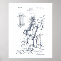 Vintage Microscope Patent Illustration