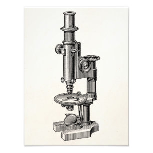 Vintage Microscopes Old Antique Science Microscope Photo Print