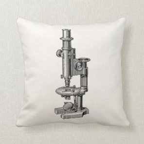 Vintage Microscopes Old Antique Science Microscope Throw Pillow