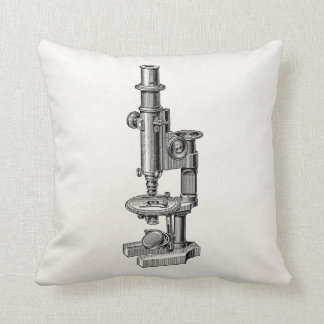 Vintage Microscopes Old Antique Science Microscope Throw Pillow