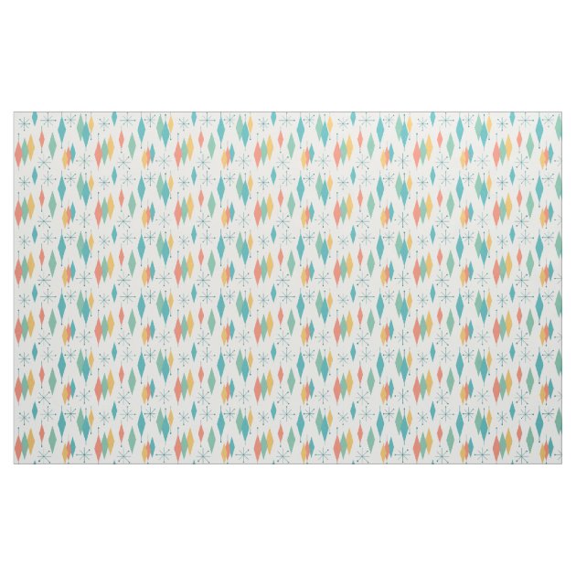Vintage Mid-Century Atomic 1950s Fabric | Zazzle