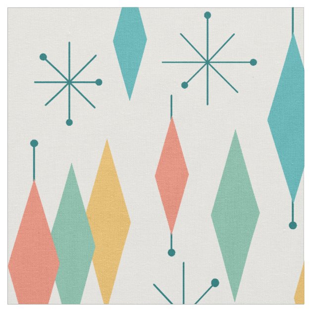 Vintage Mid-Century Atomic 1950s Fabric | Zazzle
