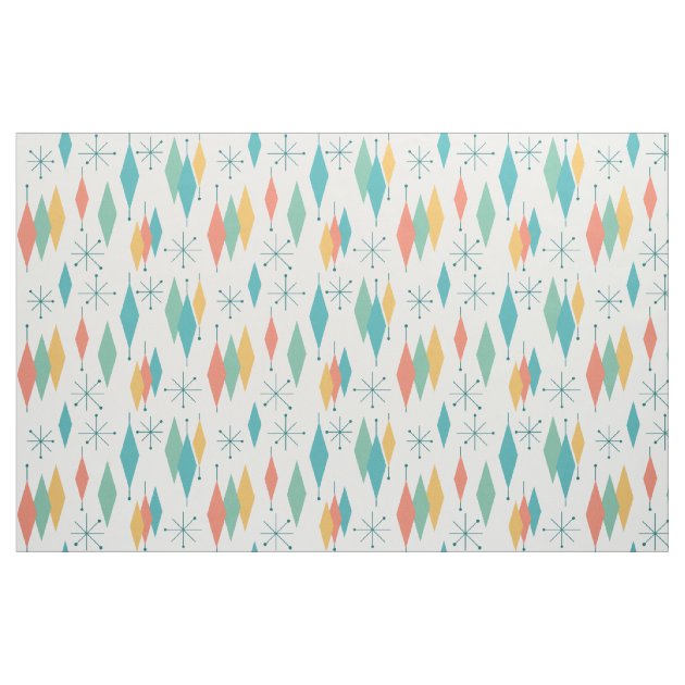 Vintage Mid-Century Atomic 1950s Fabric | Zazzle