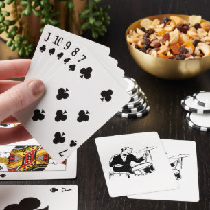Vintage Mid-Century Drummer Jazz Percussion Poker Cards