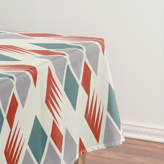 Vintage Mid Century Modern Atomic Design Tablecloth (In Situ)