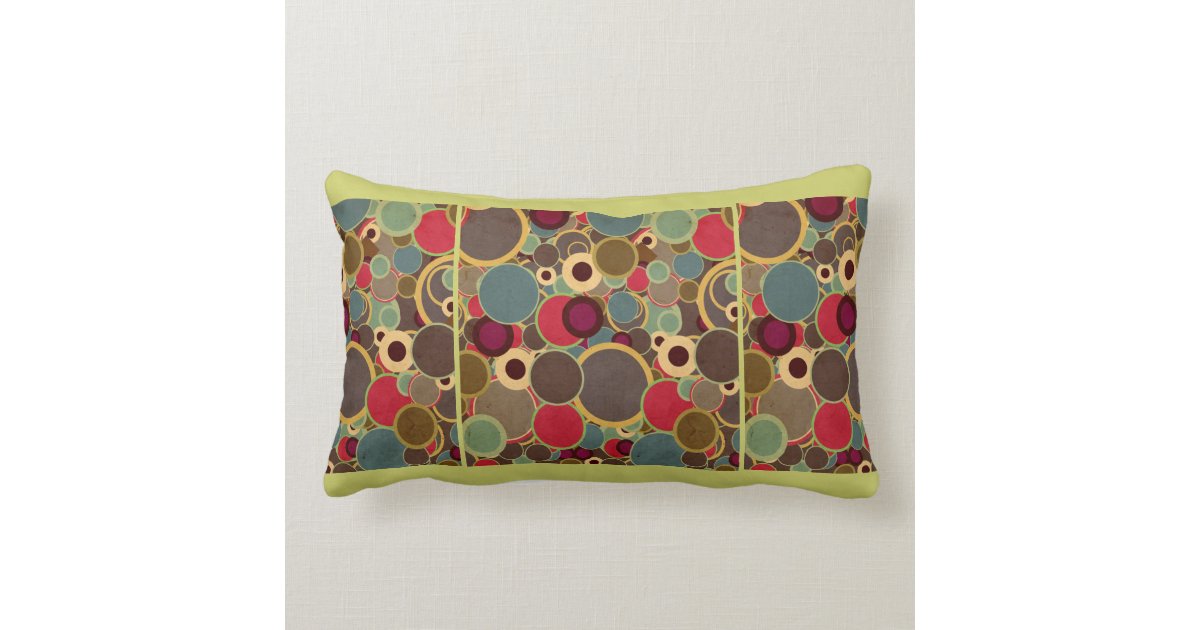 Vintage, Mid-Century Modern Circles Lumbar Pillow Zazzle.com