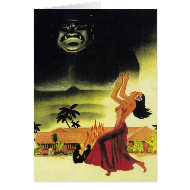 Vintage Mid-Century Tiki lounge menu card (Front)