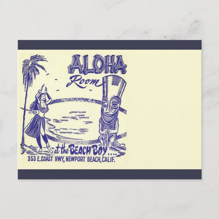 Vintage Mid-century Tiki Postcard | Zazzle