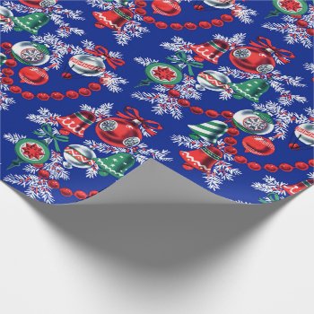 Vintage Midcentury Christmas Ornaments Wrapping Paper by christmas1900 at Zazzle